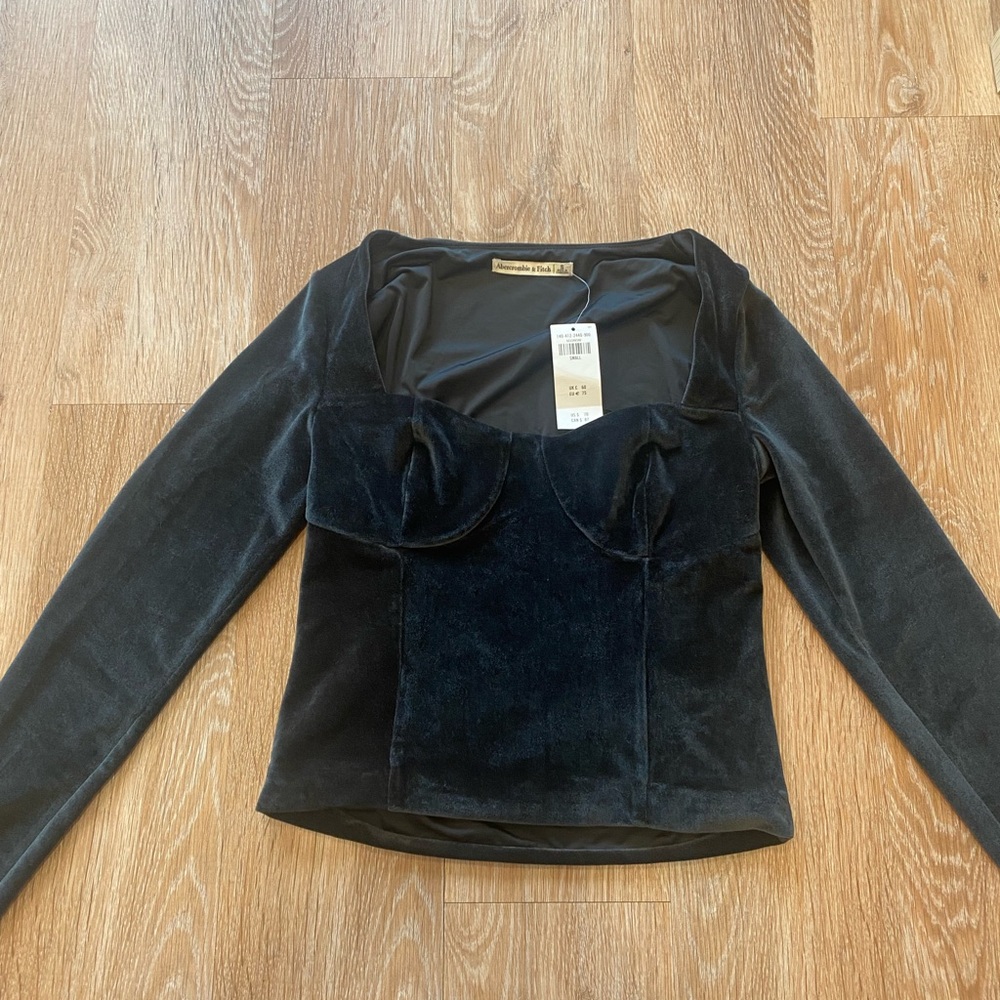 Abercrombie & Fitch Black Velvet Blouse